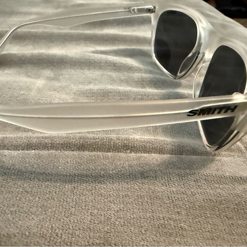 Smith Optics Tioga - Polarized Frosted Clear Sunglasses with Dark Lenses - Picture 3 of 7